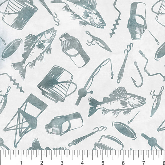 AMNSH 2025 Fishing White Tossed Ice Fishing SH186-012 Batik