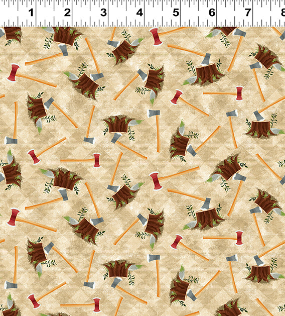 2024 Quilt MN Axes & Stumps Lt Caramel