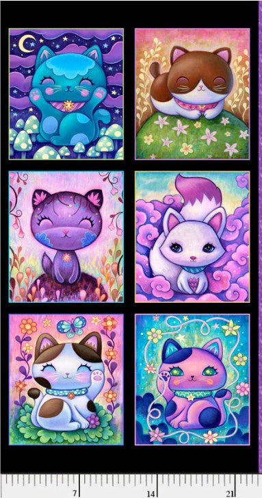 Crazy Kitties 05607PA Block Panel