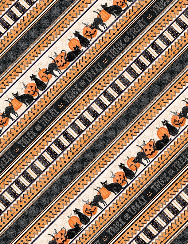 Meow-gical Night 3008-96479-892 Diagonal Stripe