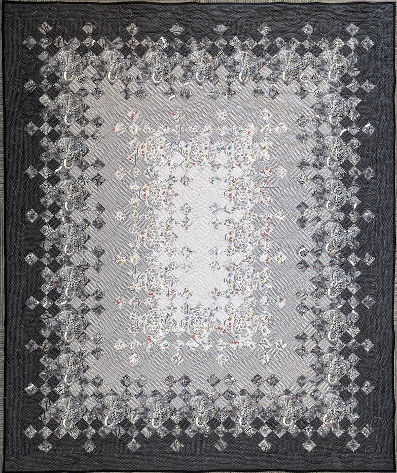 Tula Pink Graywork Luminous Nine Patch 75x92