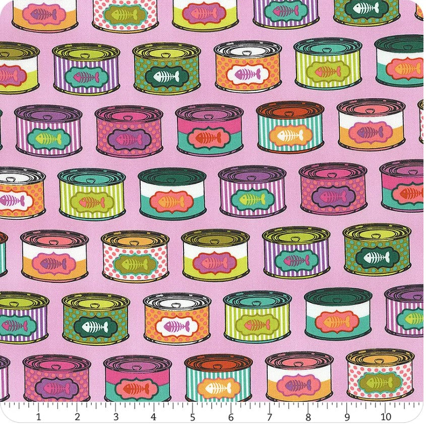 Tula Pink Tabby Road Deja Vu Cat Snacks PWTP094.Electroberry