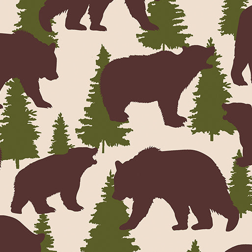 Great Outdoors Flannel Wild Bears Cream
