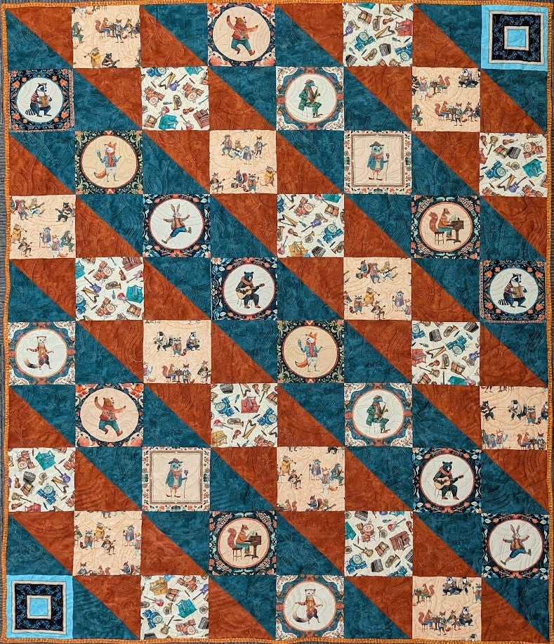 Jug Band Jamboree Orange Waves 56x70