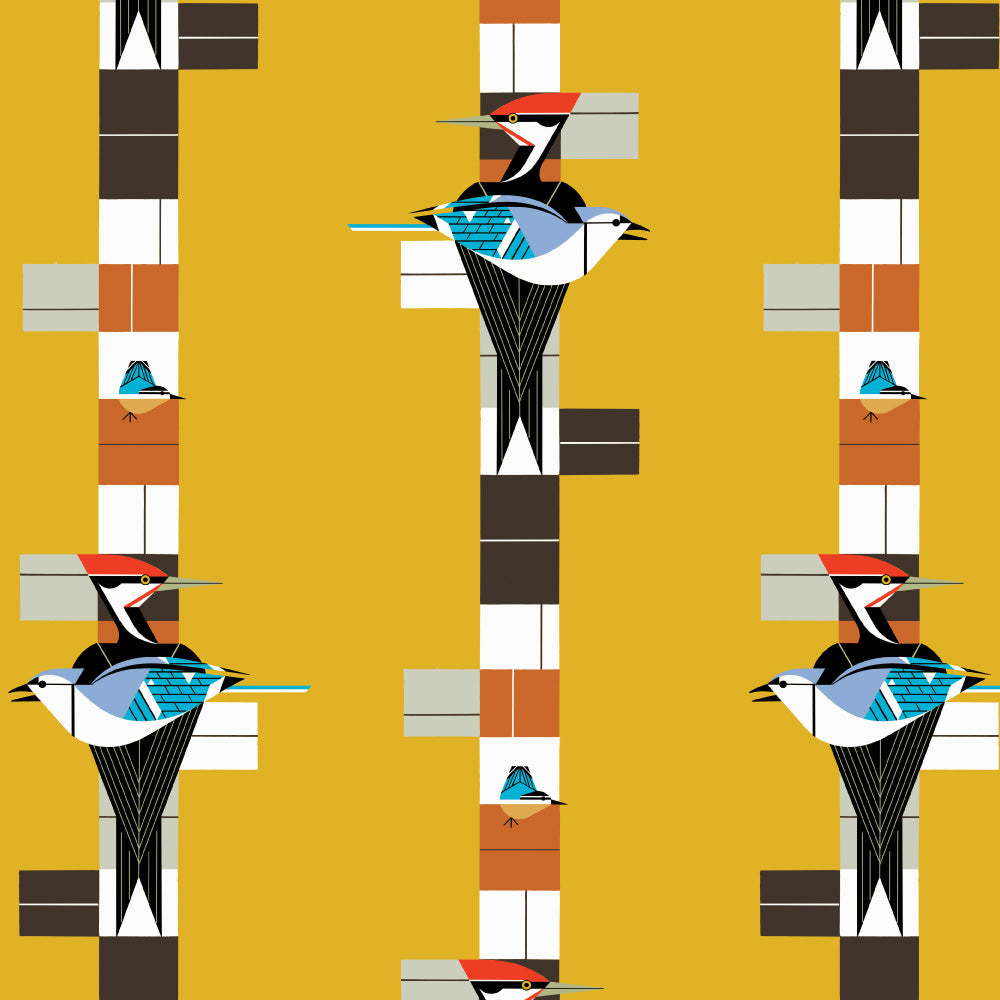 Charley Harper Michigan Audubon Birch Birds CH-394