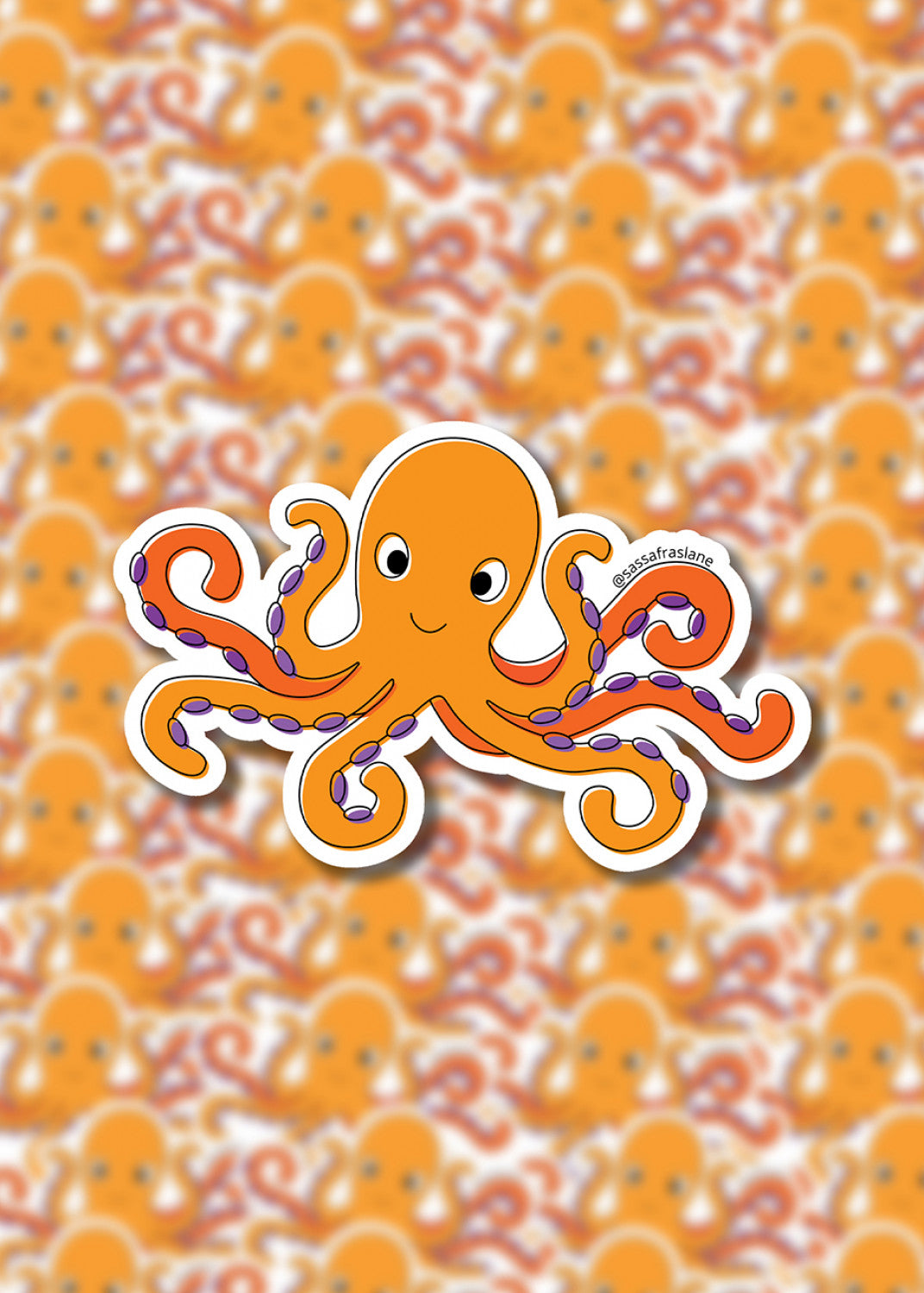 Orange Octopus Sticker