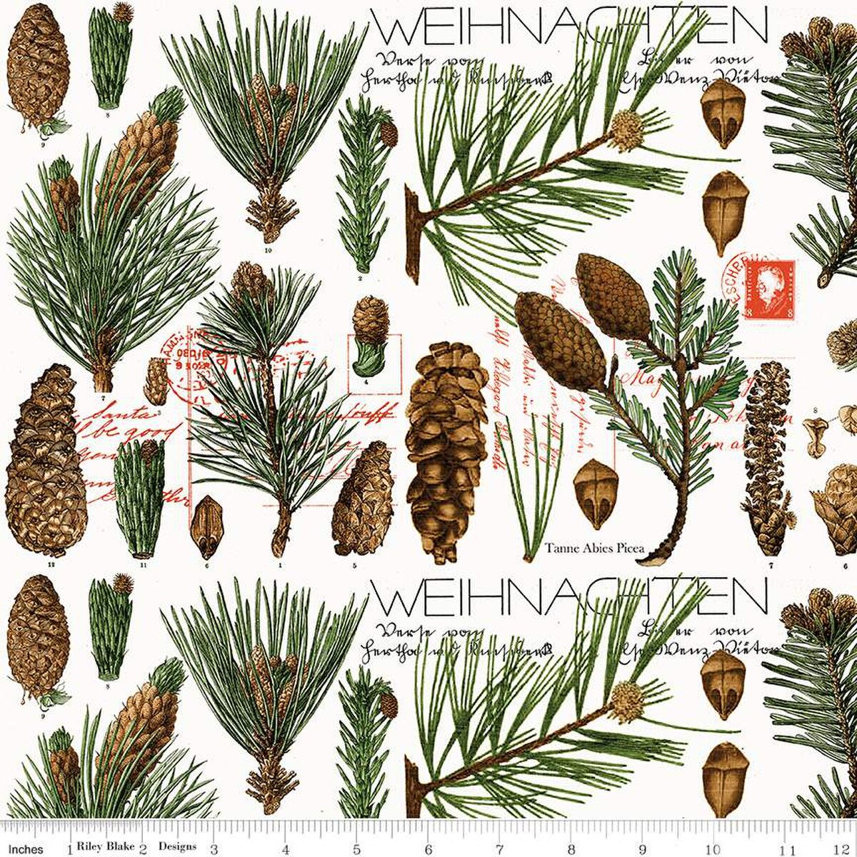 Classic Christmas Botanical Pines CD16283-White