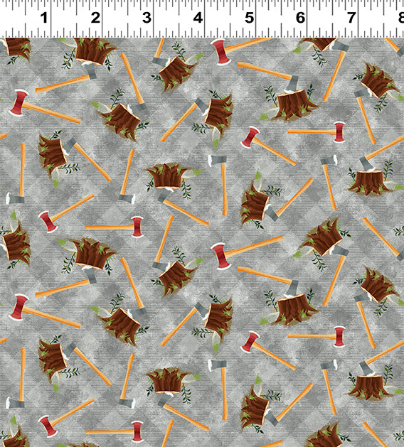 2024 Quilt MN Axes & Stumps Gray