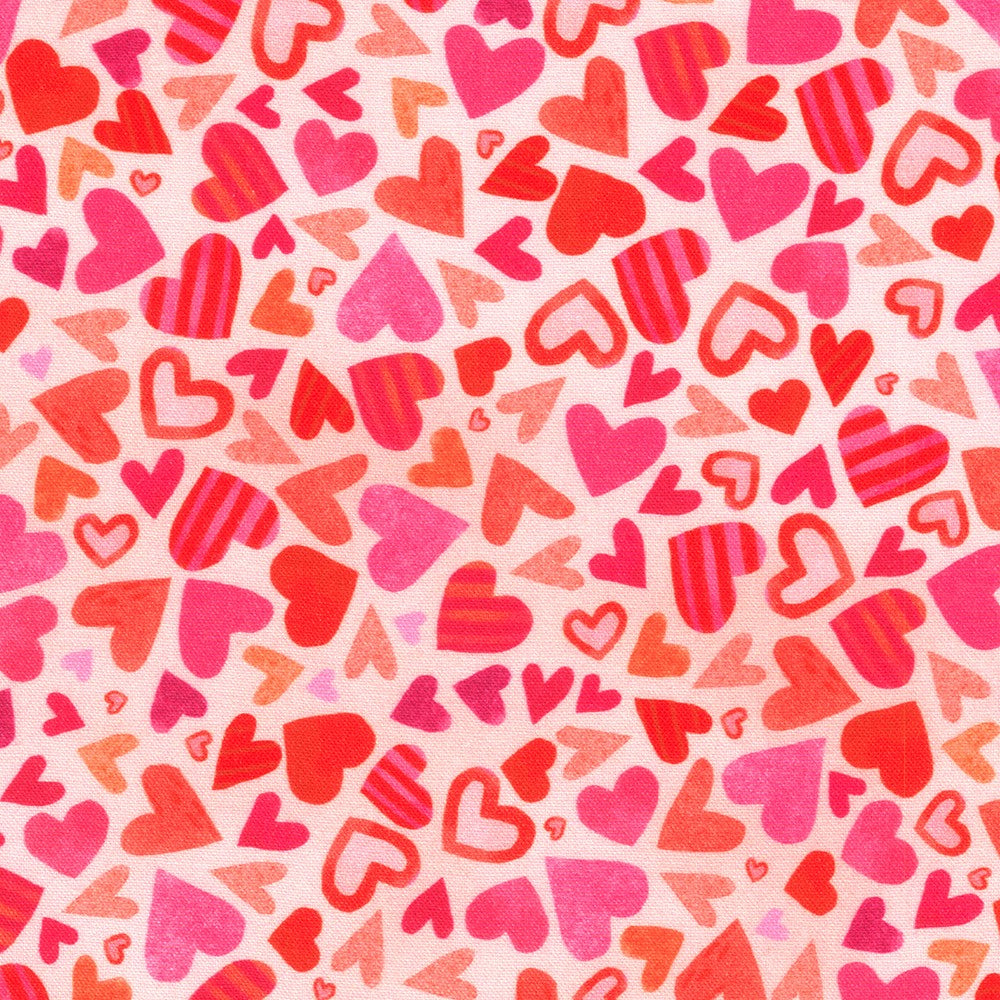 Little Valentine Hearts AKFD-22943-262 Bubble Gum