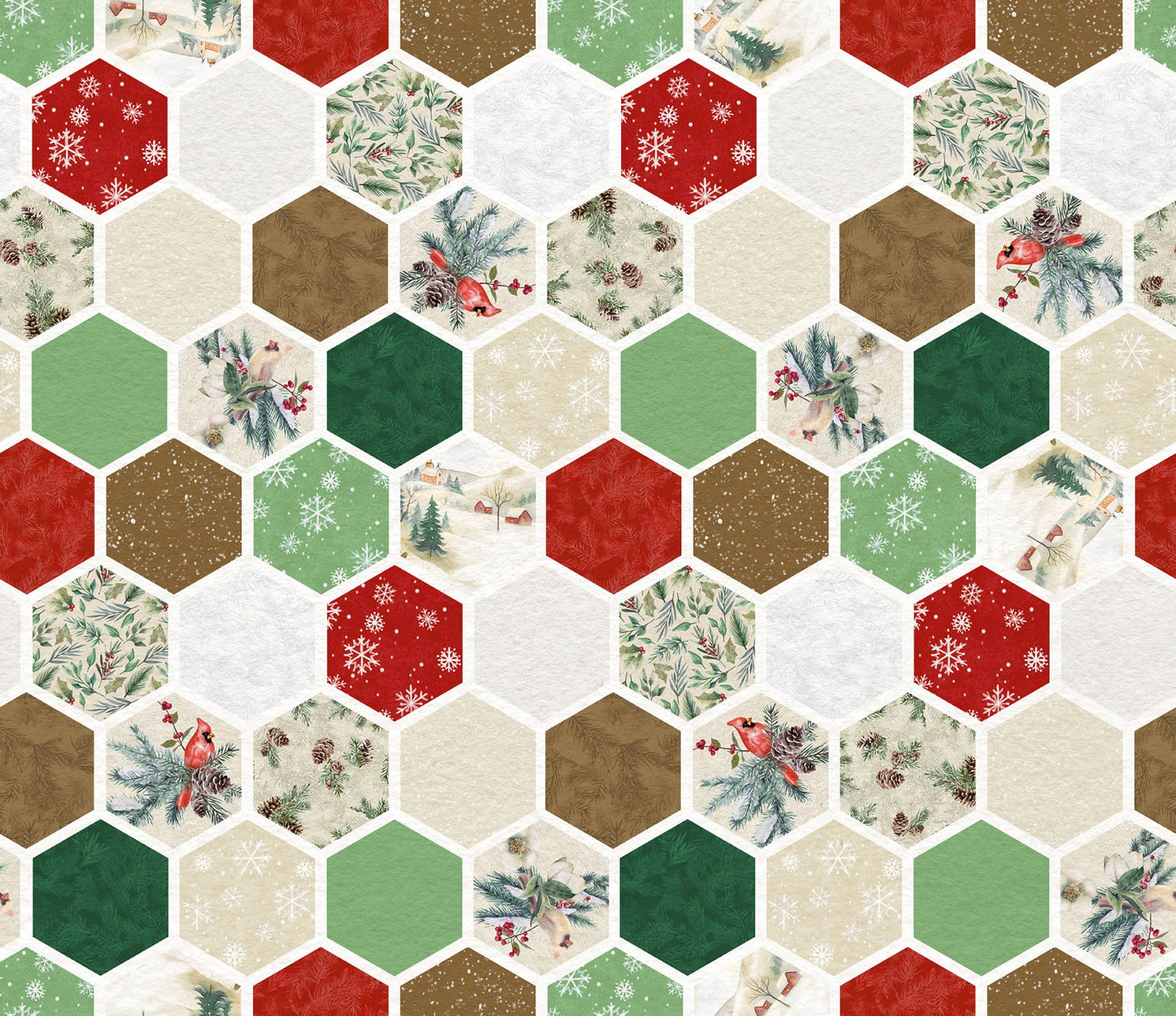 2026 Quilt MN Hexagons Red