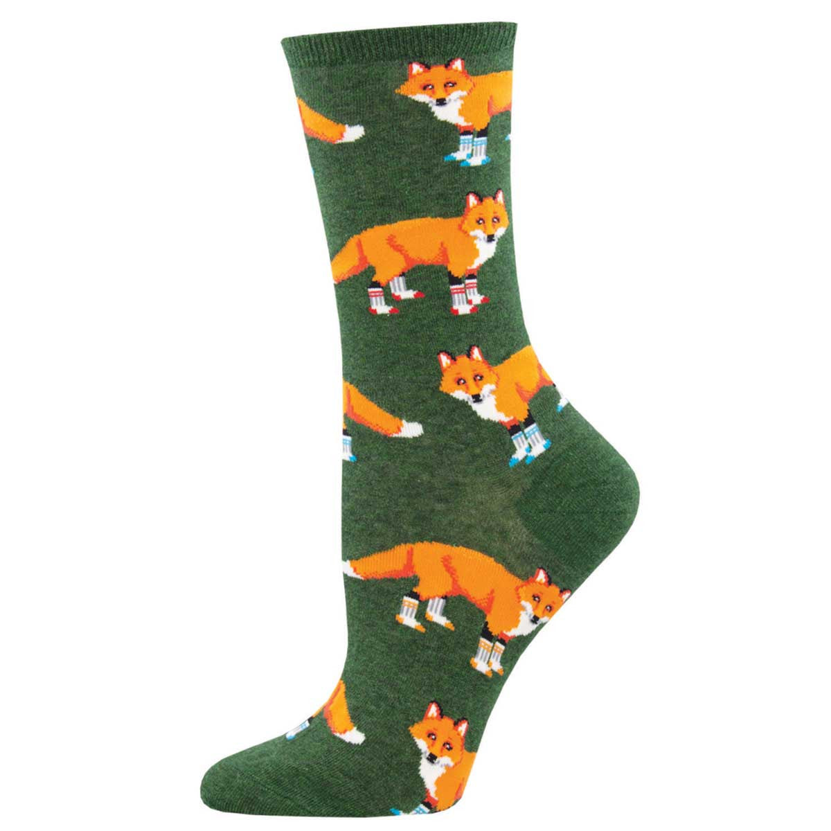 Socksy Foxes - Green Heather - Women's 9-11