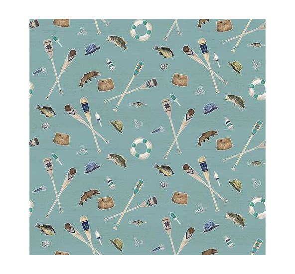 Wake at the Lake Icons C14892-Teal