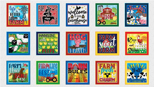 Barnyard Rules Boxes Panel 14371-09