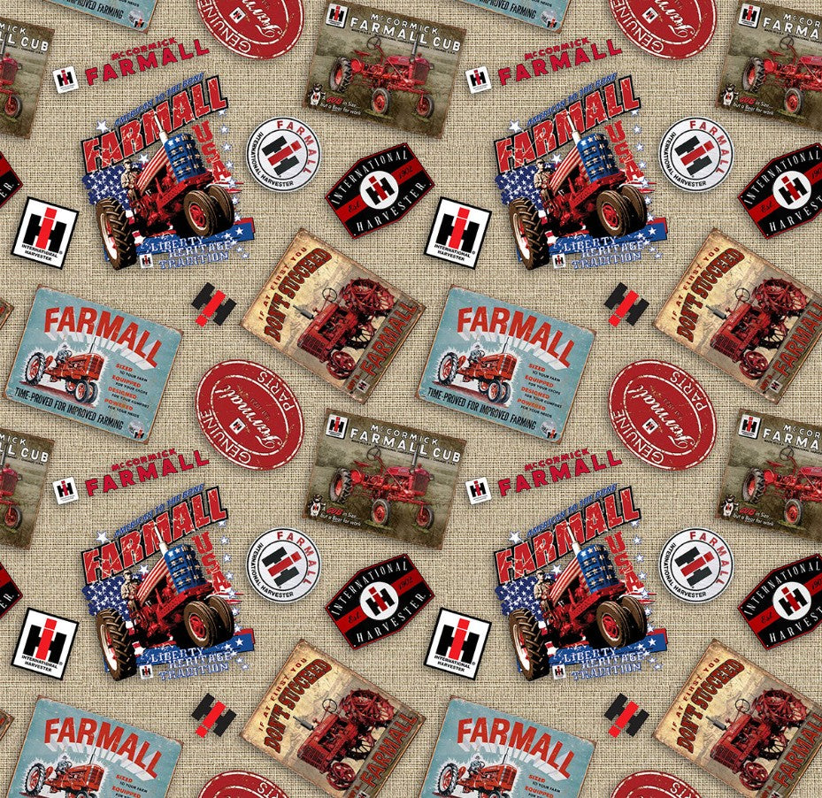 Farmall Tossed Logos 10528-Natural