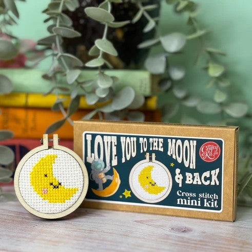 Love You to the Moon & Back - Mini Matchbox Cross Stitch Kit
