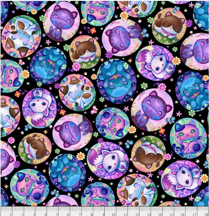 Crazy Kitties 05608K Kitties on Black