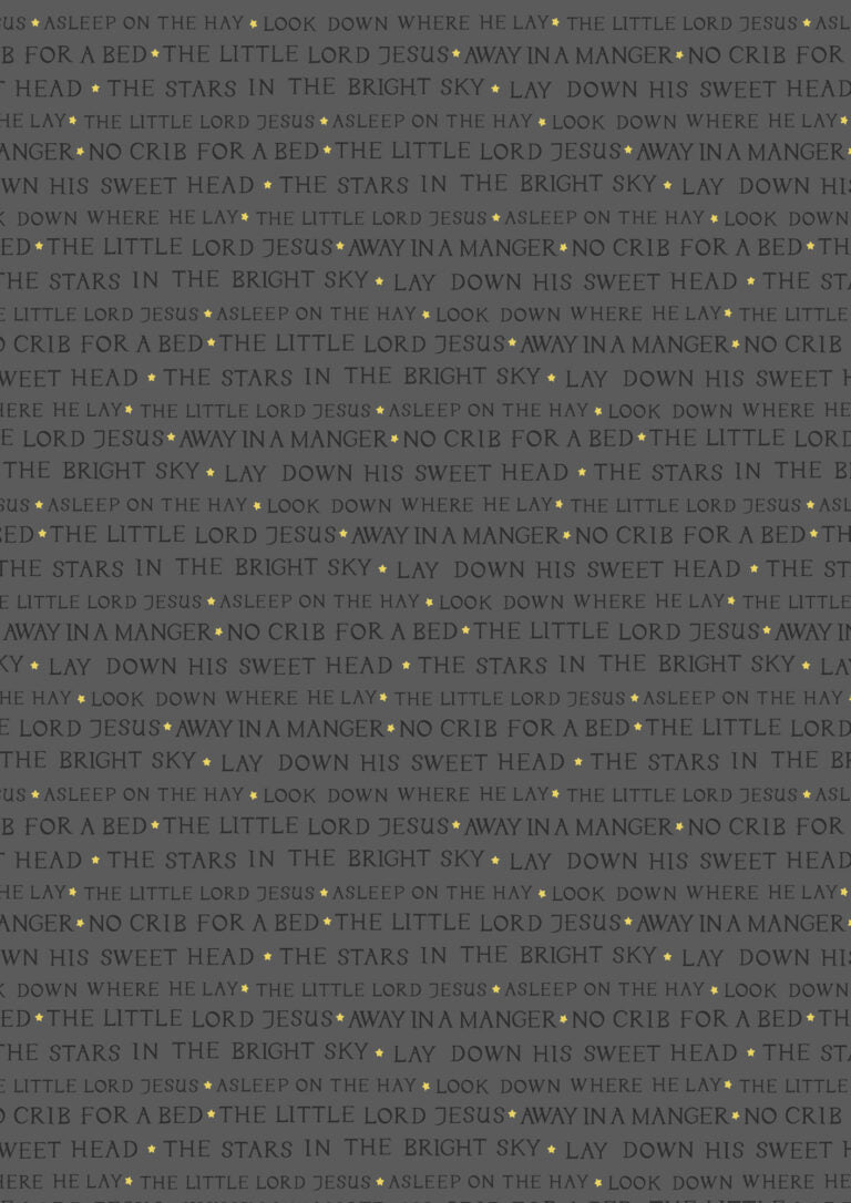 Away in a Manger Words on Gray
