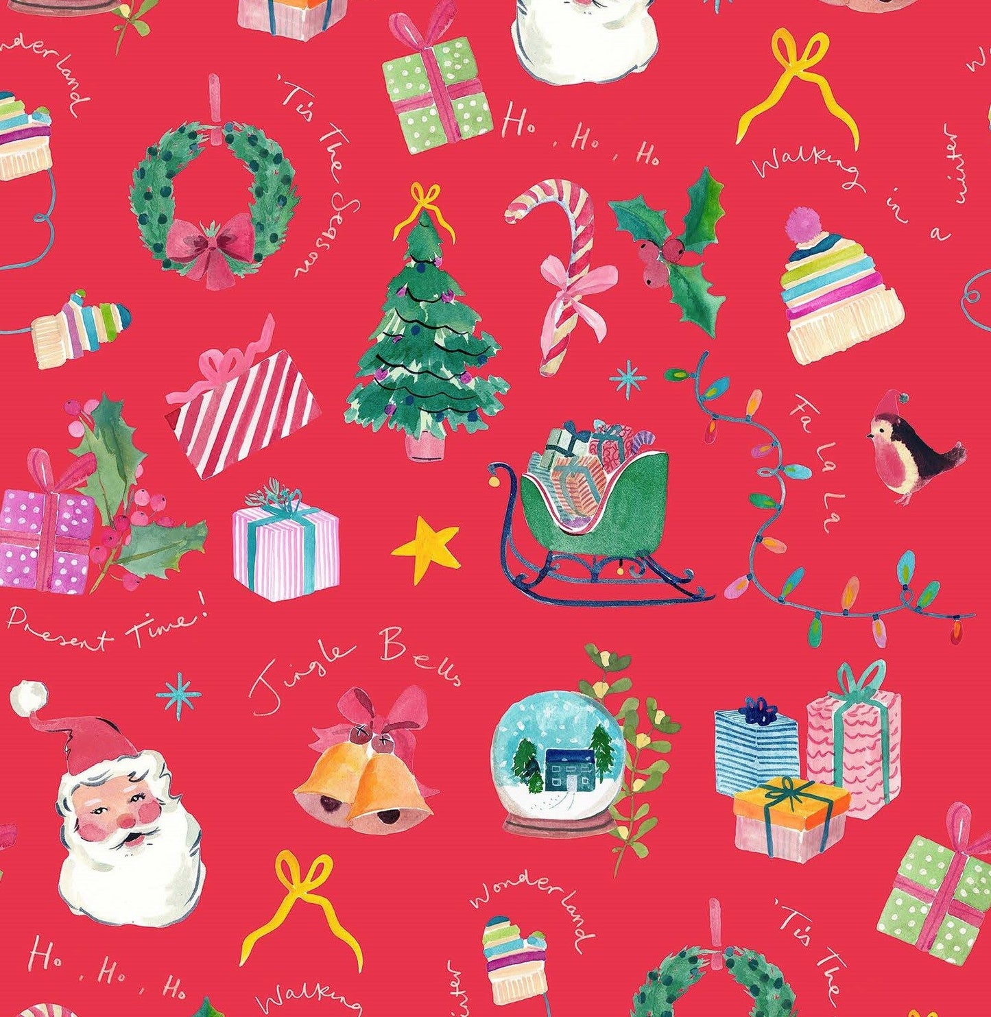 Fa La La Jingle Bells Berry Red BG019