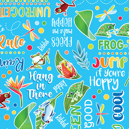 Rainforest Glow - Frog-Tastic Words Med Turq 14897G-84