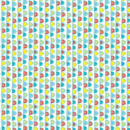 Garden Cats Scalloped Stripe Teal 16349-85