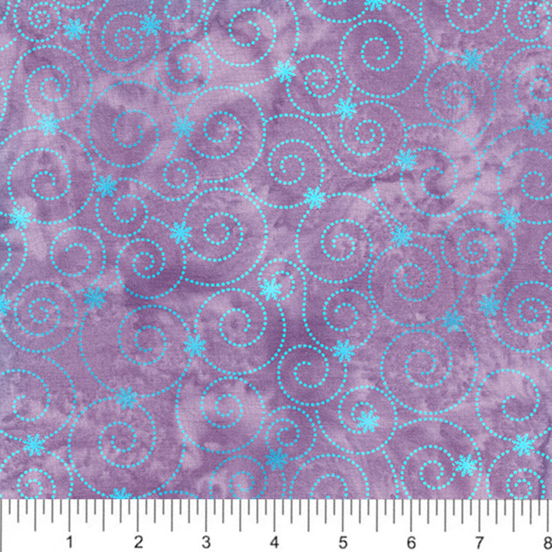 AMNSH 2025 Lavender Swirl Snowflake Scroll SH189-420 Batik