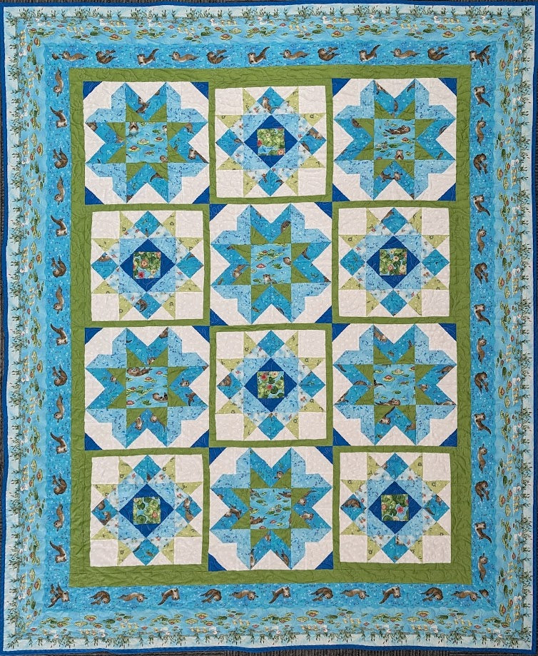 River Romp Pieced Quilt 57.5x71