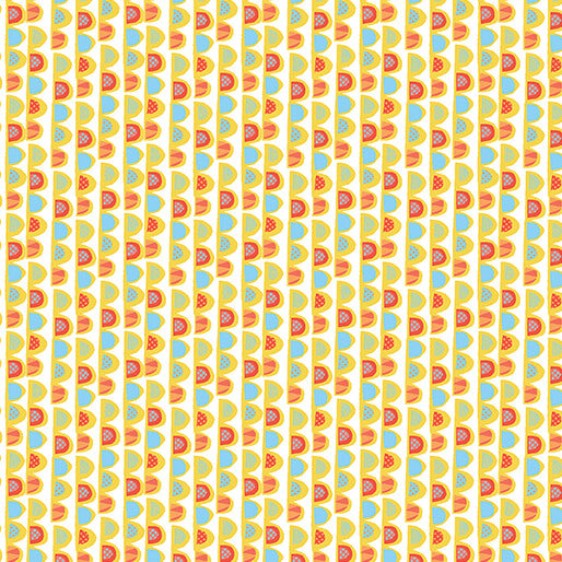 Garden Cats Scalloped Stripe Yellow 16349-35