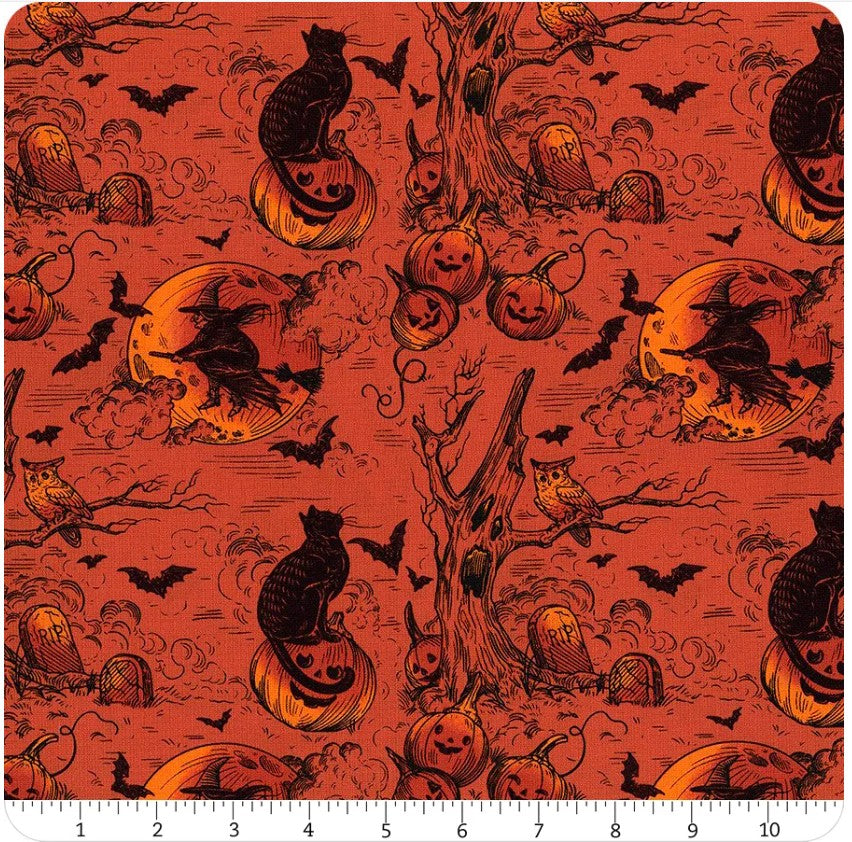 Costumes & Cobwebs Haunted Toile PWRH125.Orange