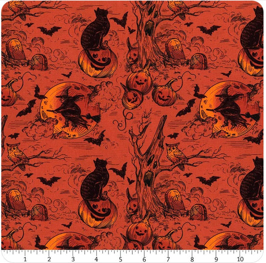 Costumes & Cobwebs Haunted Toile PWRH125.Orange