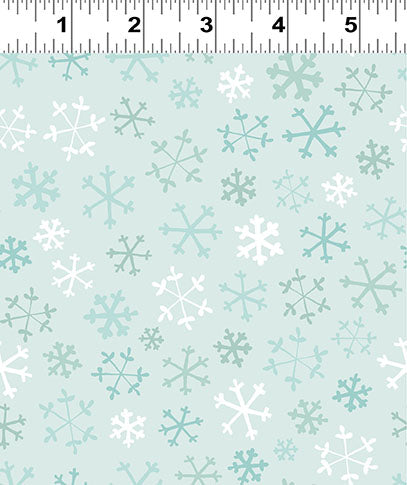 Guess How Much I Love You 2026 Light Teal Snowflakes Flannel