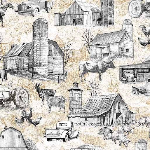 On the Farm Toile DCX11935-ECRU-D