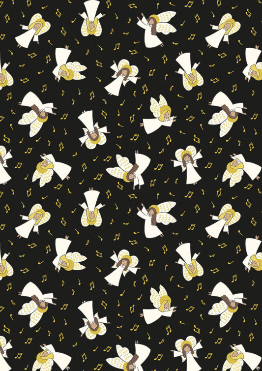 Away in a Manger Angels on Black