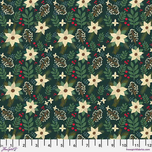 Christmas Cabin - Mia Charro - Winter Floral PWMC095.XGreen