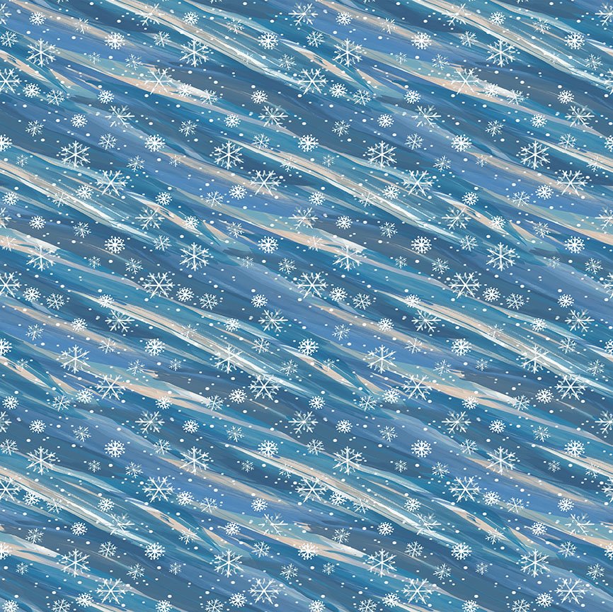2026 Quilt MN Snowflake Stripe Blue
