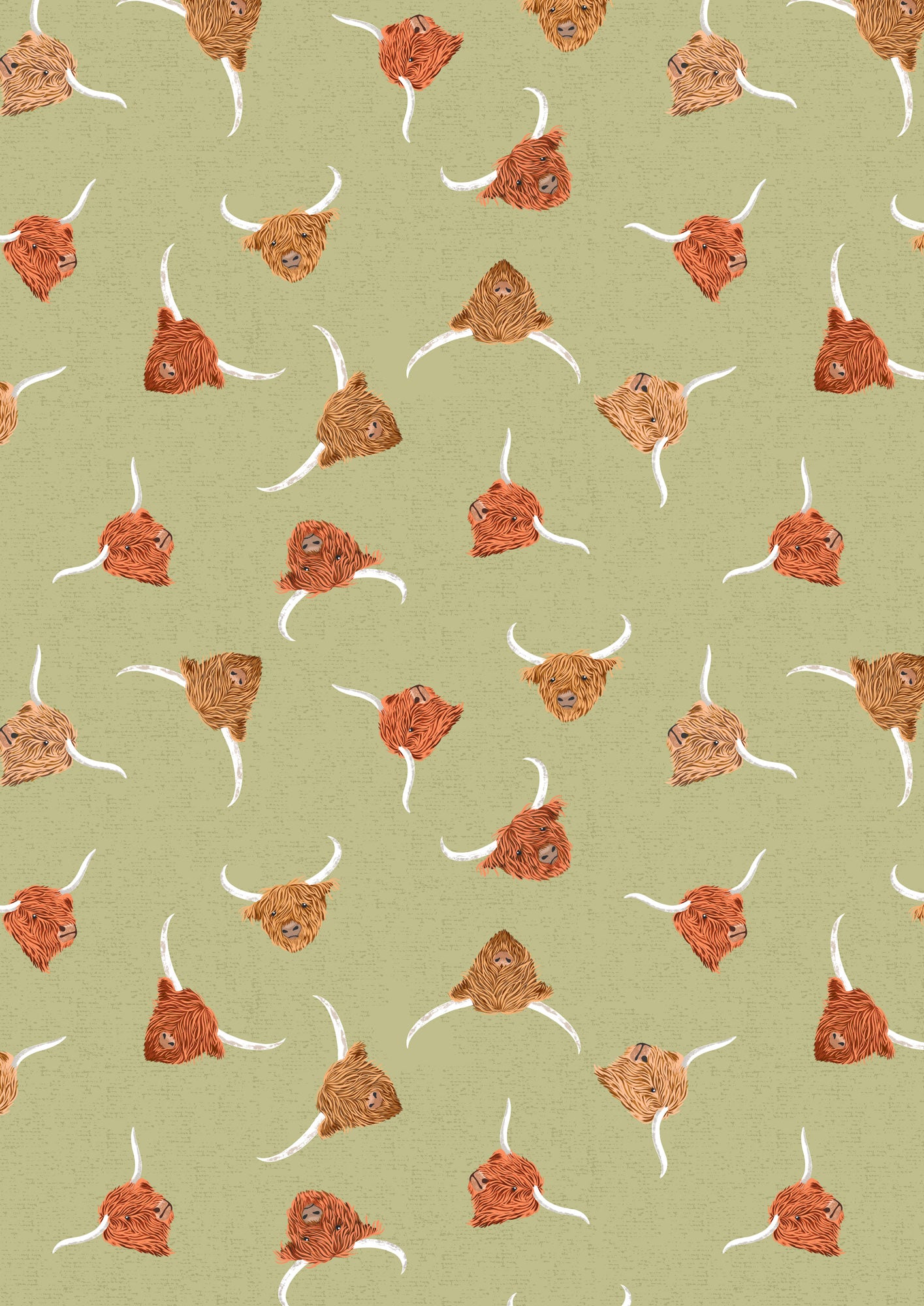 Highlands Cows on Green