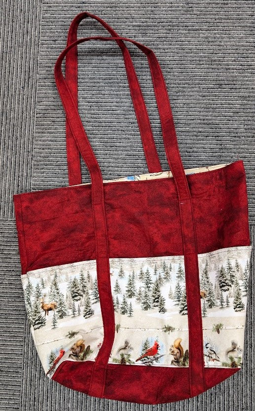 Minnesota Winter Red Tote Finished Sample