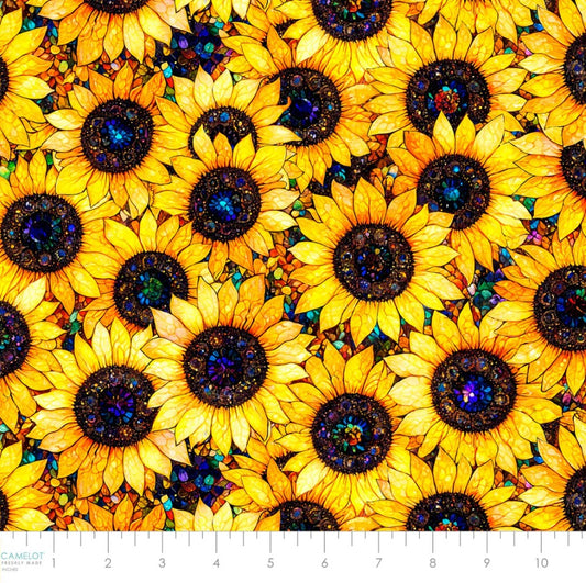 Sonny in the Sunflowers - Stained Glass Sunflower 16240201-01