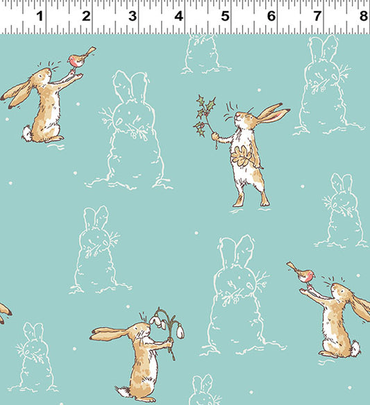 Guess How Much I Love You 2026 Teal Bunnies Flannel
