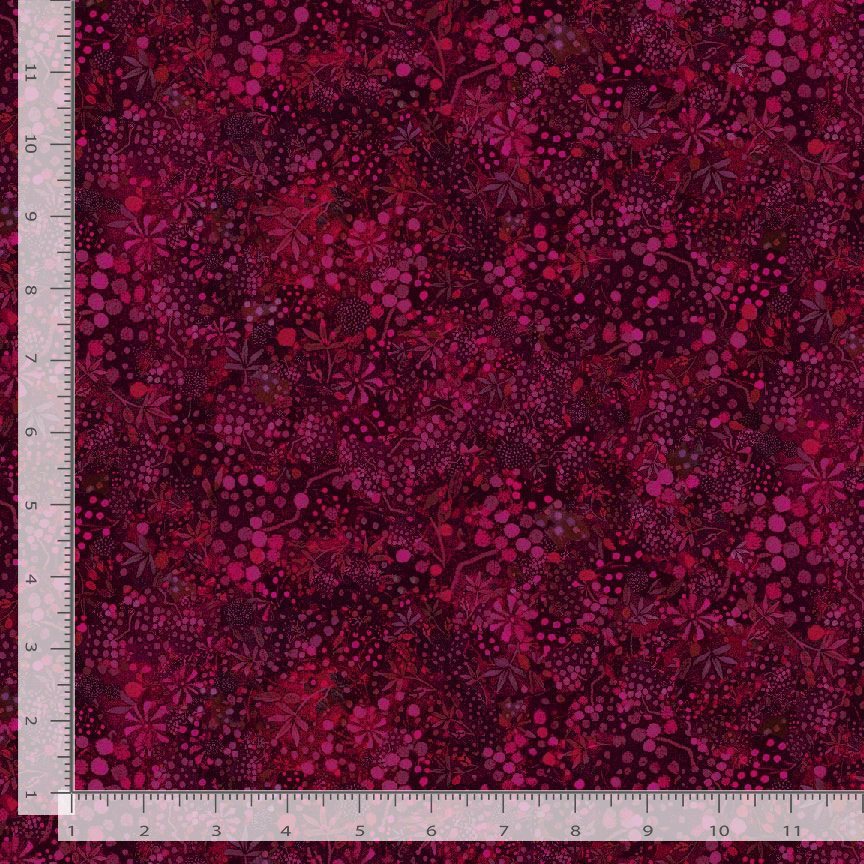 Calico Cat Cat Dotted Wild Flowers CD4120-Wine
