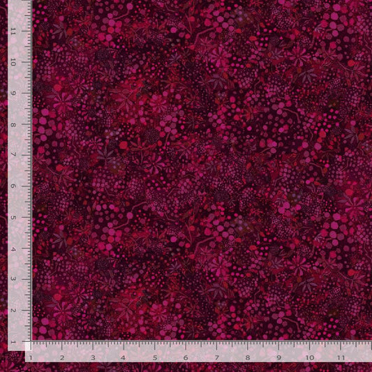 Calico Cat Cat Dotted Wild Flowers CD4120-Wine