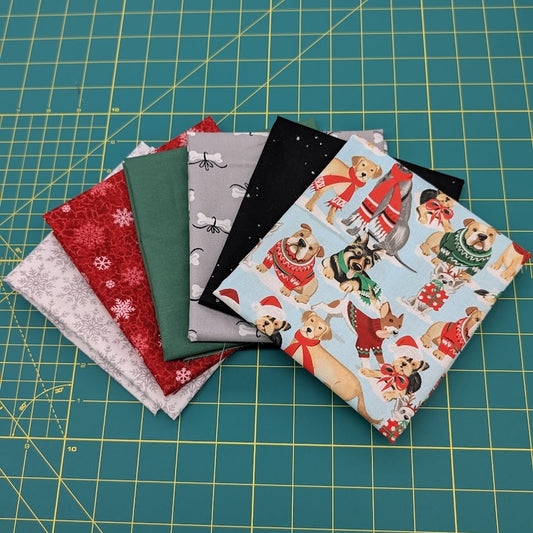 Mystery Five-0 Starry Night Santa Paws FQ Bundle (6 pcs)