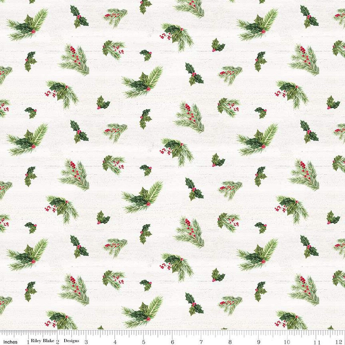 Monthly Placemats December Holly C12423-Cream