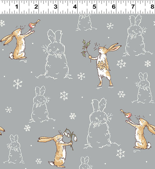 Guess How Much I Love You 2026 Light Gray Bunnies Flannel