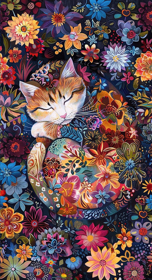 Calico Cat Cat Panel CD4112-Black