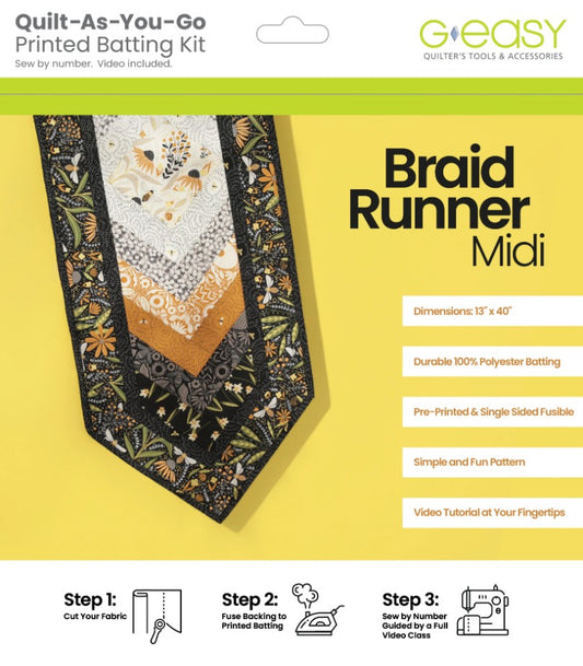 Braid Runner Quilt As You Go Printed Batting Kit
