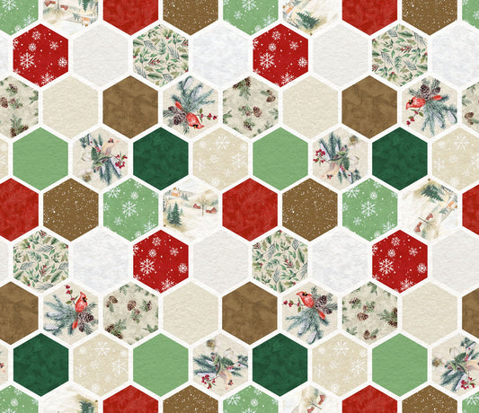 2026 Quilt MN Hexagons Red