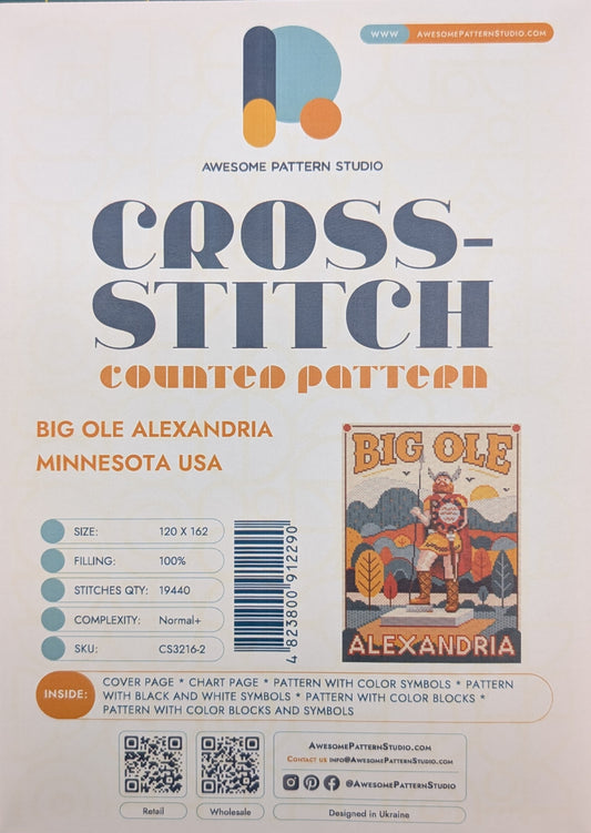 Big Ole Alexandria Rectangle Cross Stitch Pattern