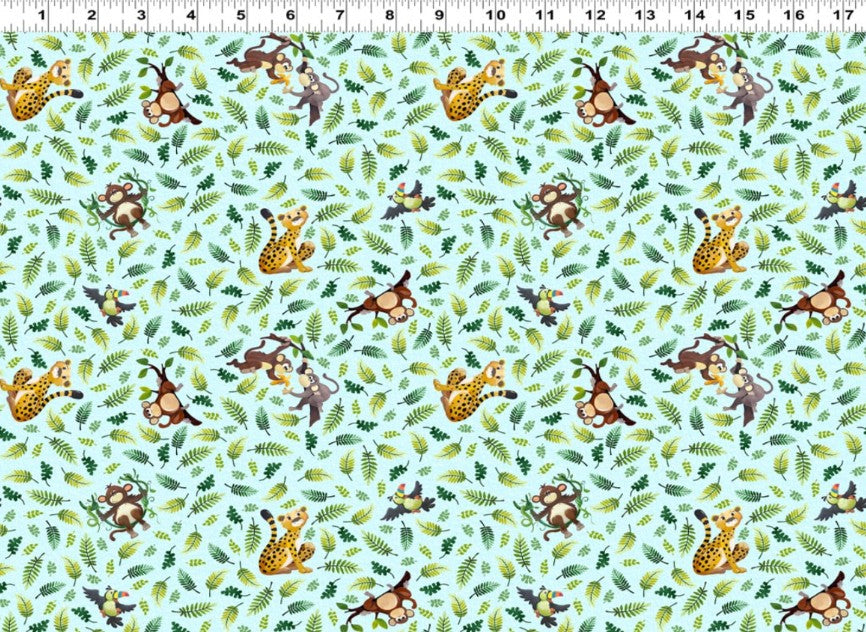 Jungle Friends Tossed Animals SB20444-710 Lt Blue