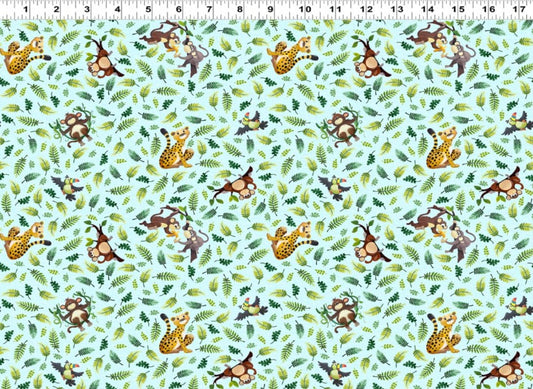Jungle Friends Tossed Animals SB20444-710 Lt Blue
