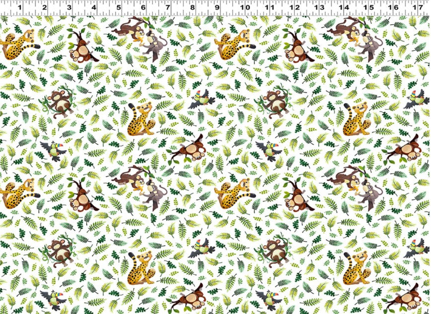 Jungle Friends Tossed Animals SB20444-100 White